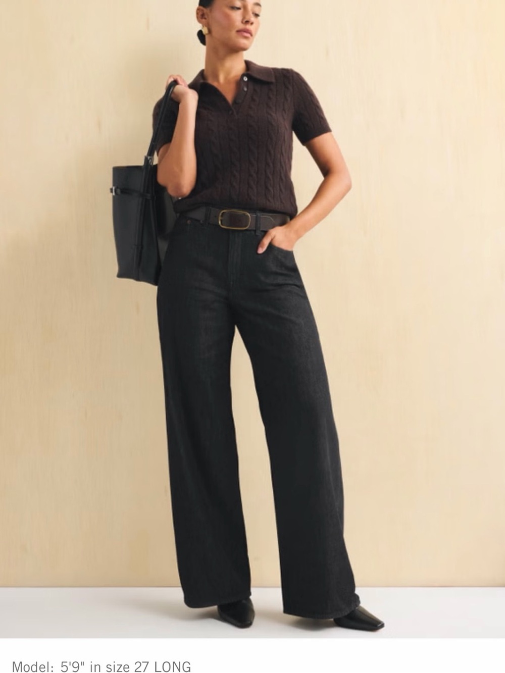 Abercrombie & Fitch Black Wide-Leg High-Rise Jeans